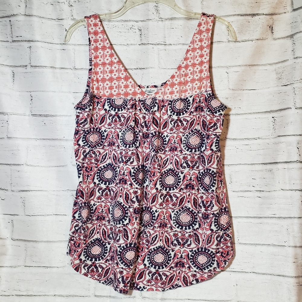 Lucky brand style # 257953T navy, pink tank top.